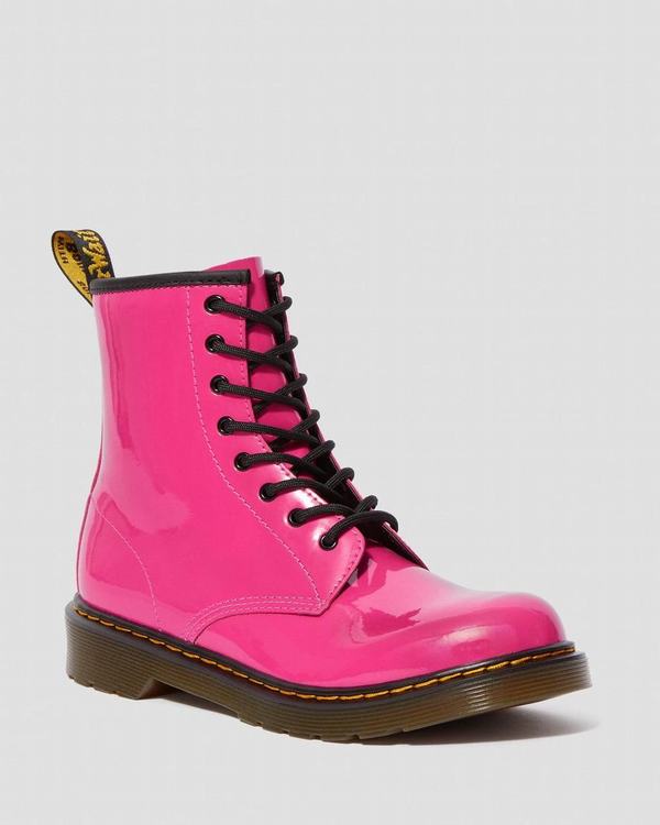 Dr Martens Dětské Kotníkové Boty Youth 1460 Patent Růžové, CZ-925106